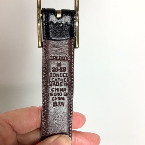 Women’s Black Bonded Leather Belt Size 26-28 - Picture 7 of 8